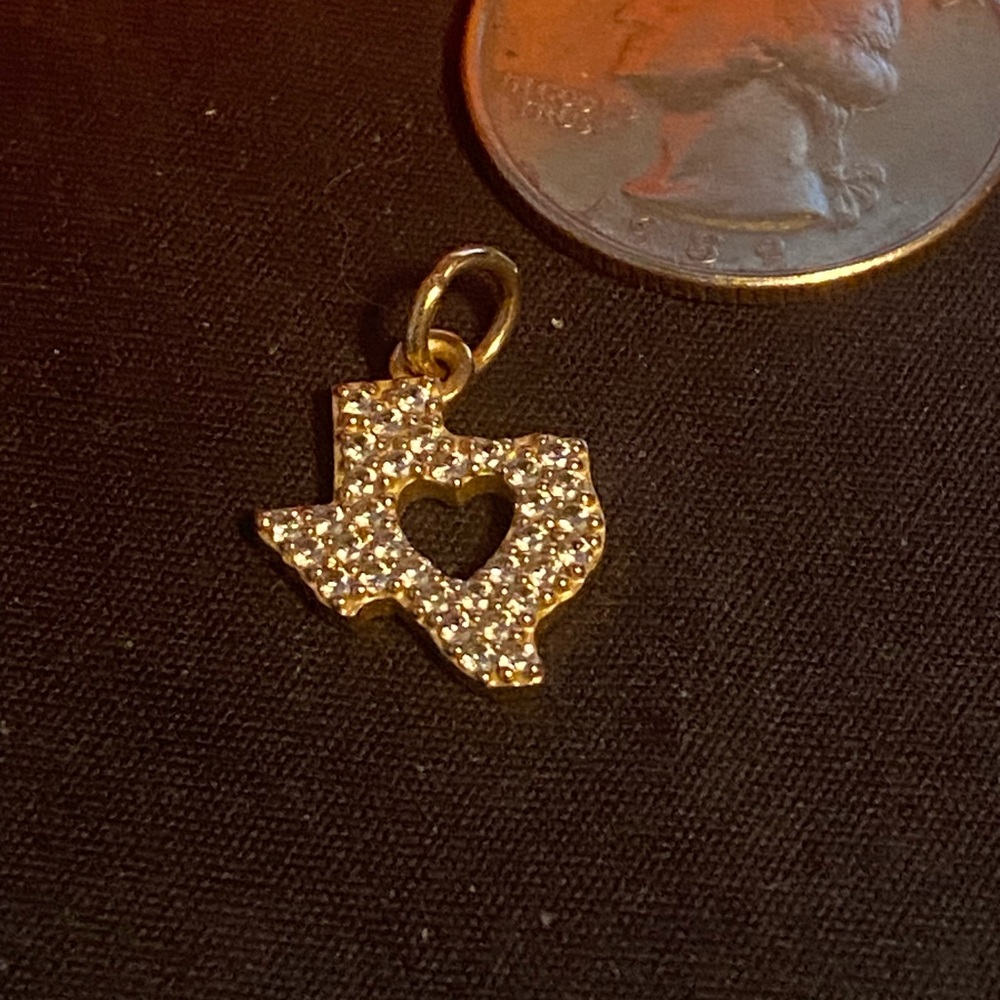 James Avery Pave Diamond Deep in the Heart of Texas Pendant 14k Gold